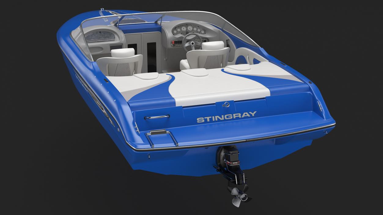 3D Blue Stingray Boat model