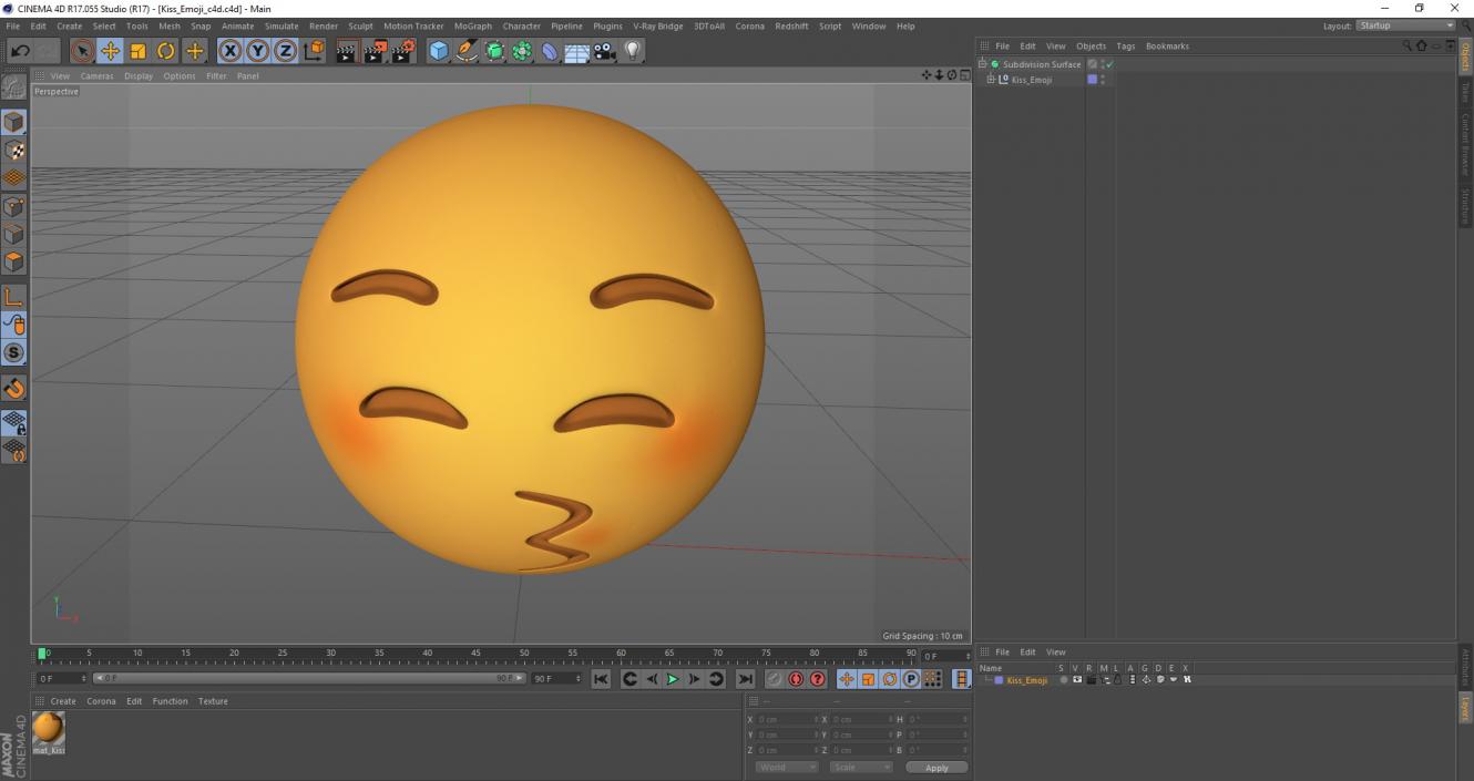 3D model Kiss Emoji