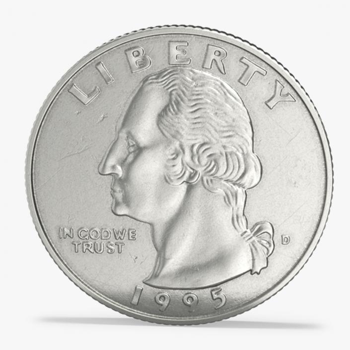 3D Quarter United States Coin