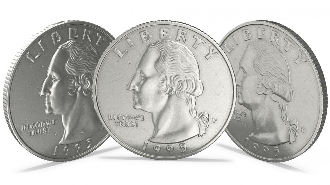 3D Quarter United States Coin