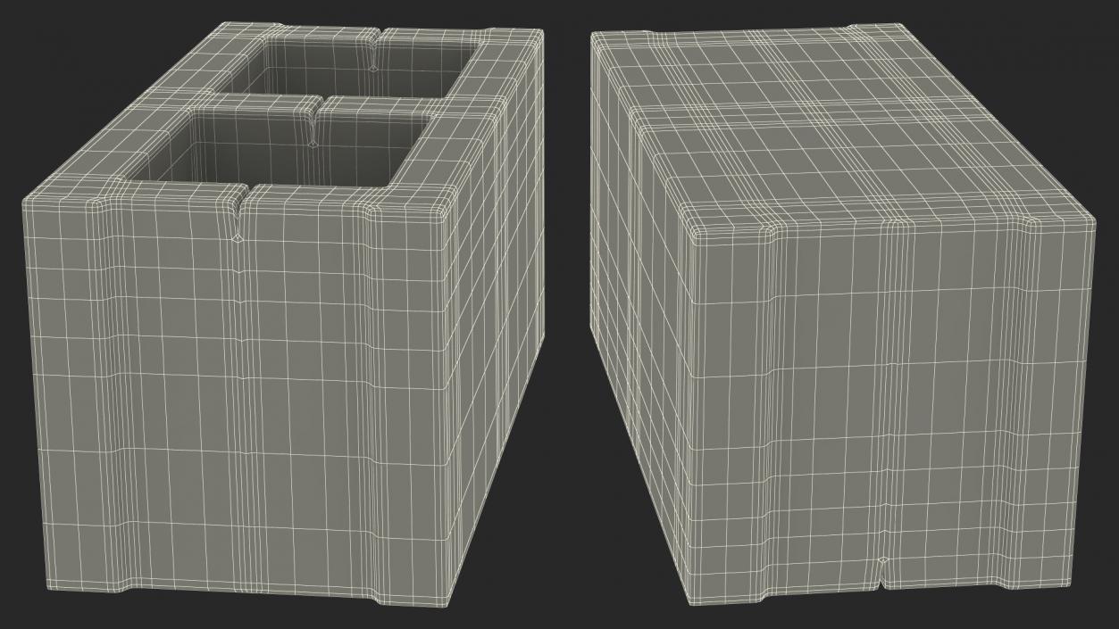 Realistic Cinder Block 3D