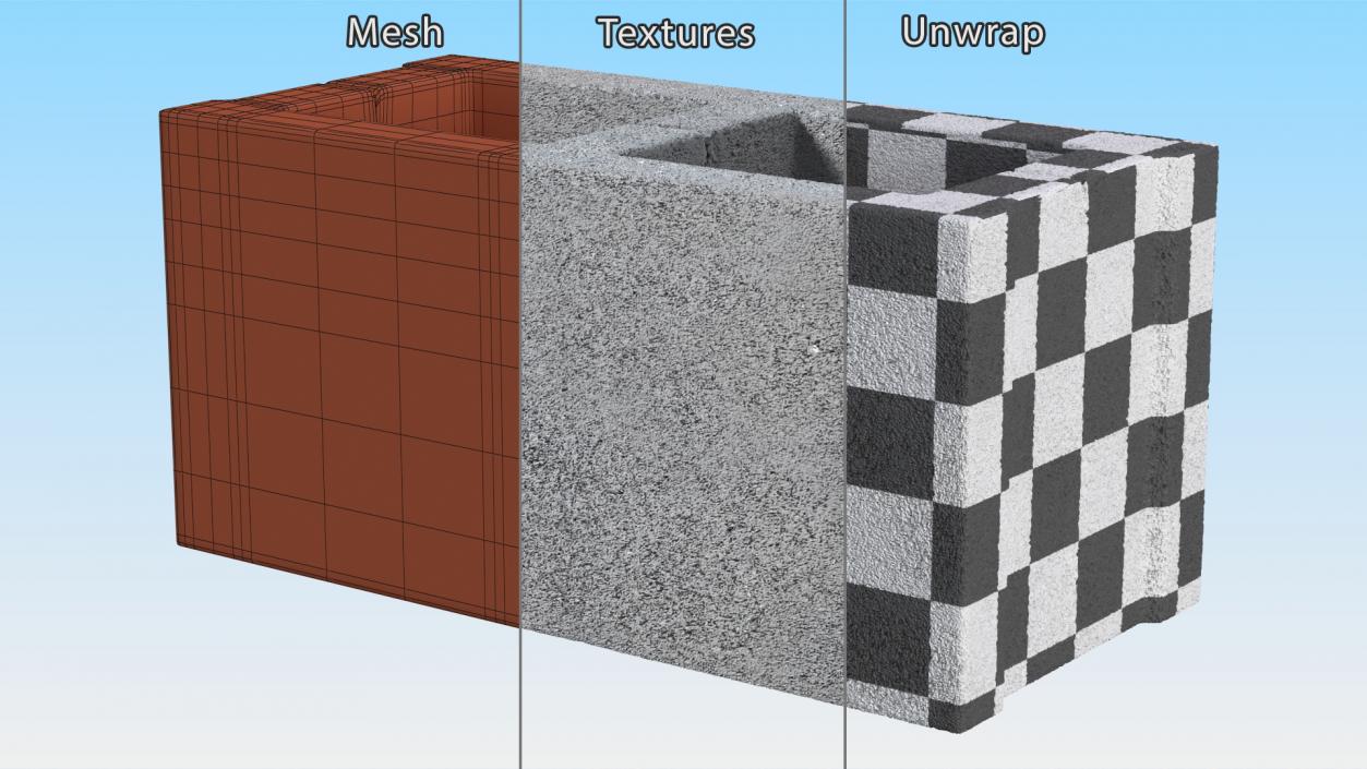 Realistic Cinder Block 3D