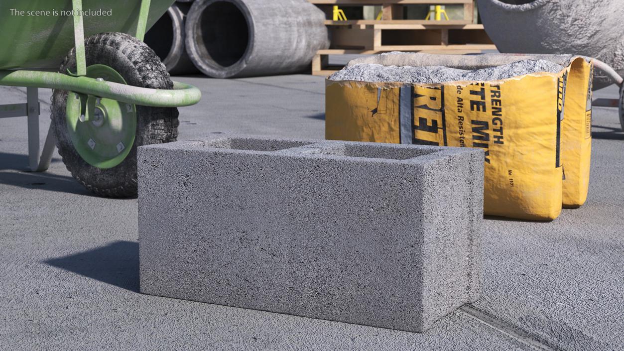 Realistic Cinder Block 3D