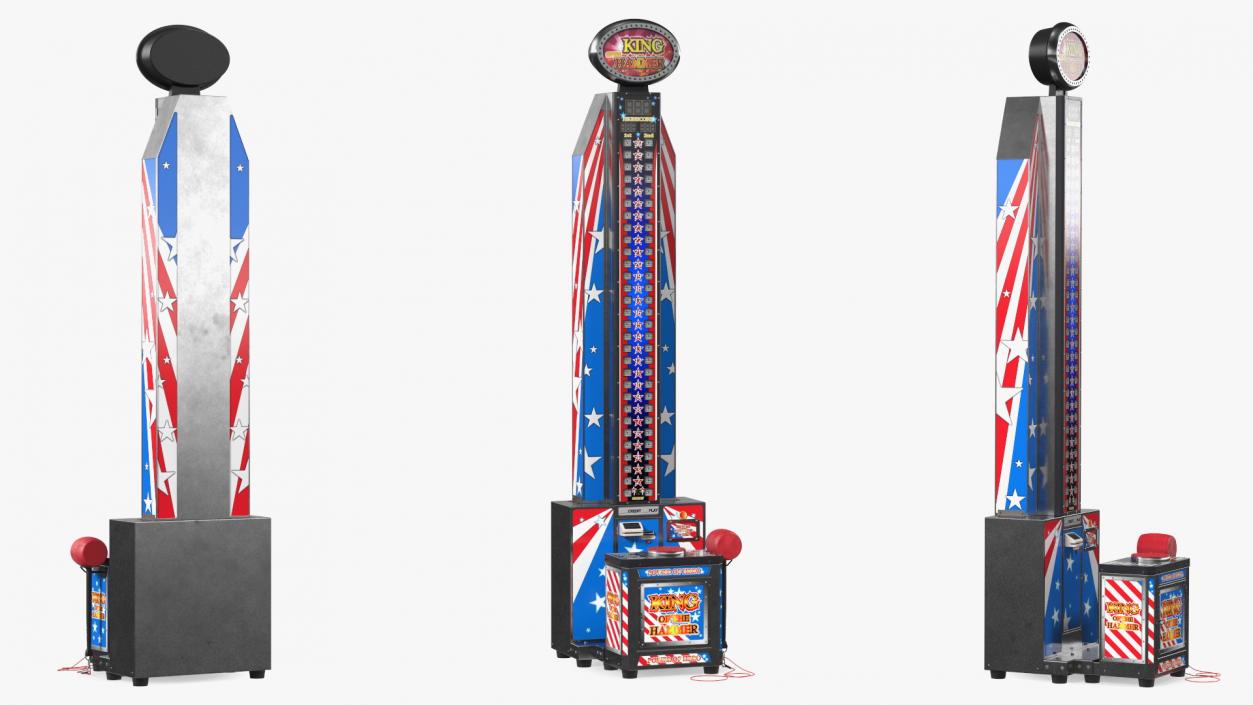 3D Modern High Striker Strength Tester Machine model