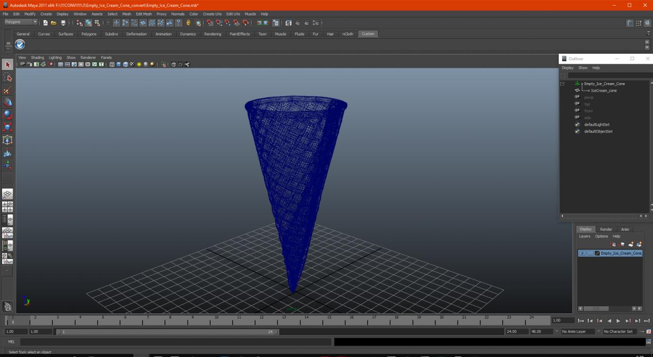 3D model Empty Ice Cream Cone