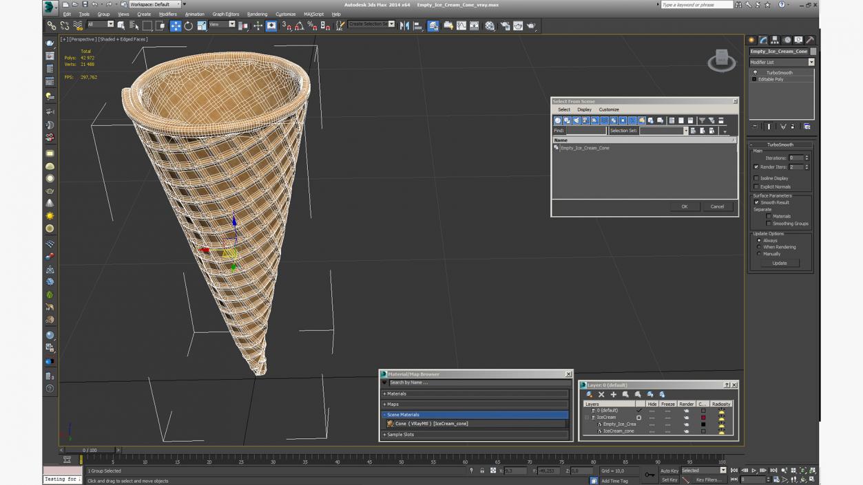 3D model Empty Ice Cream Cone