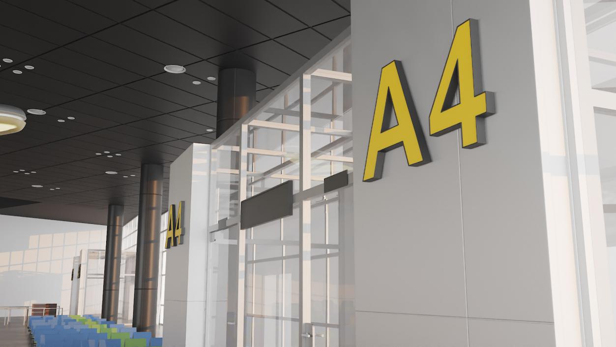 Airport Terminal Waiting Area 3D model