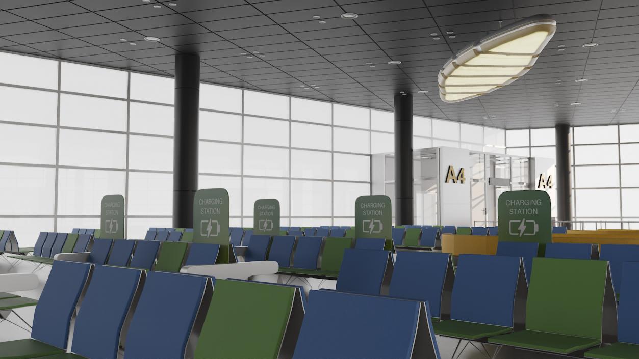 Airport Terminal Waiting Area 3D model