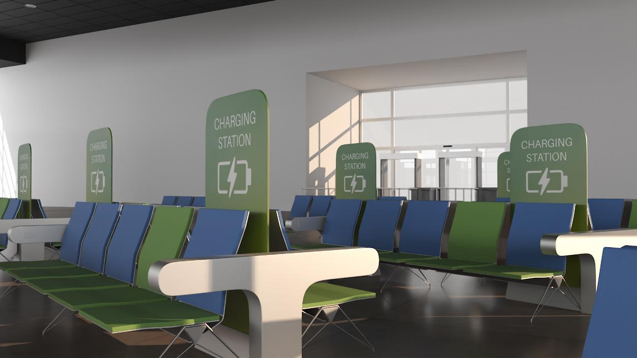 Airport Terminal Waiting Area 3D model