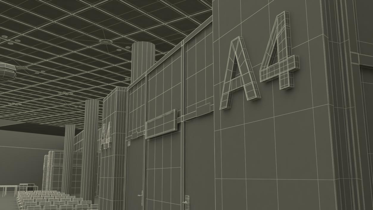 Airport Terminal Waiting Area 3D model