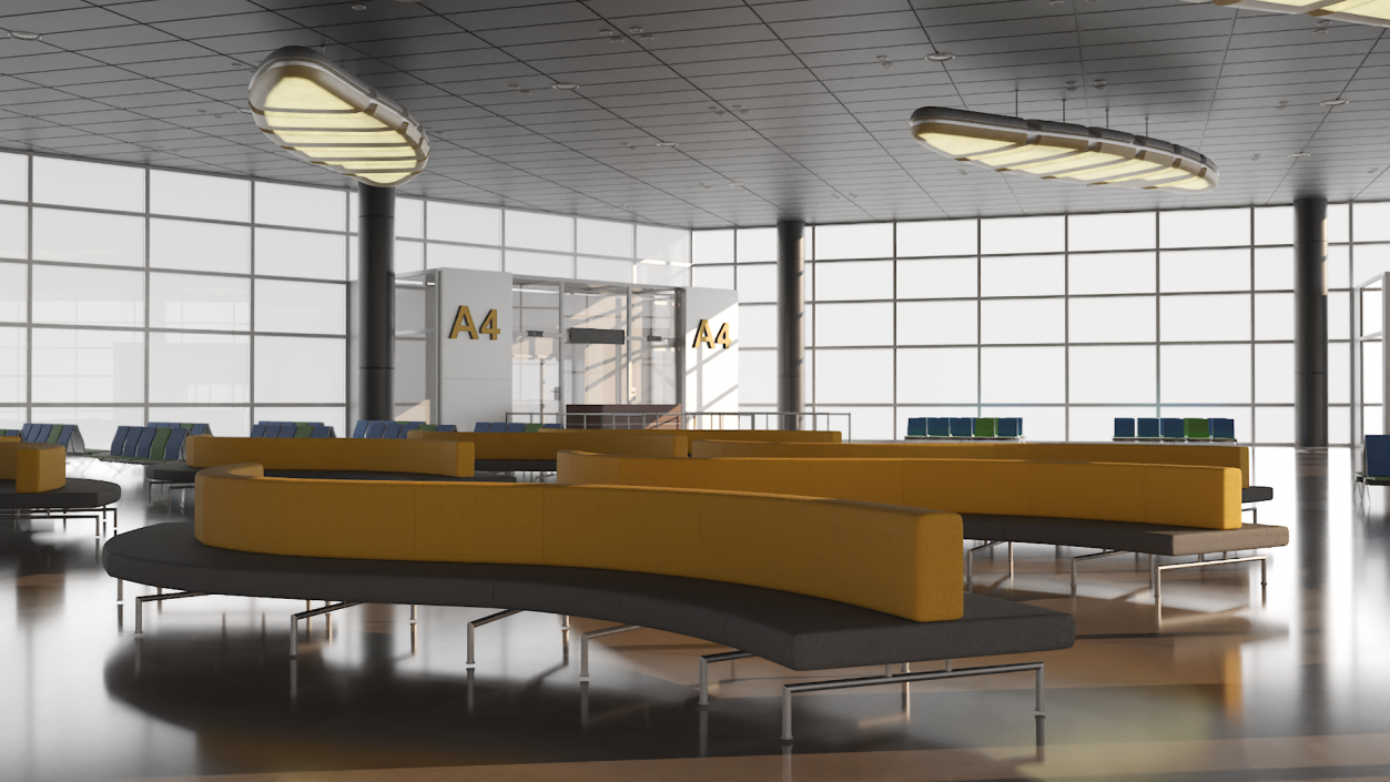 Airport Terminal Waiting Area 3D model