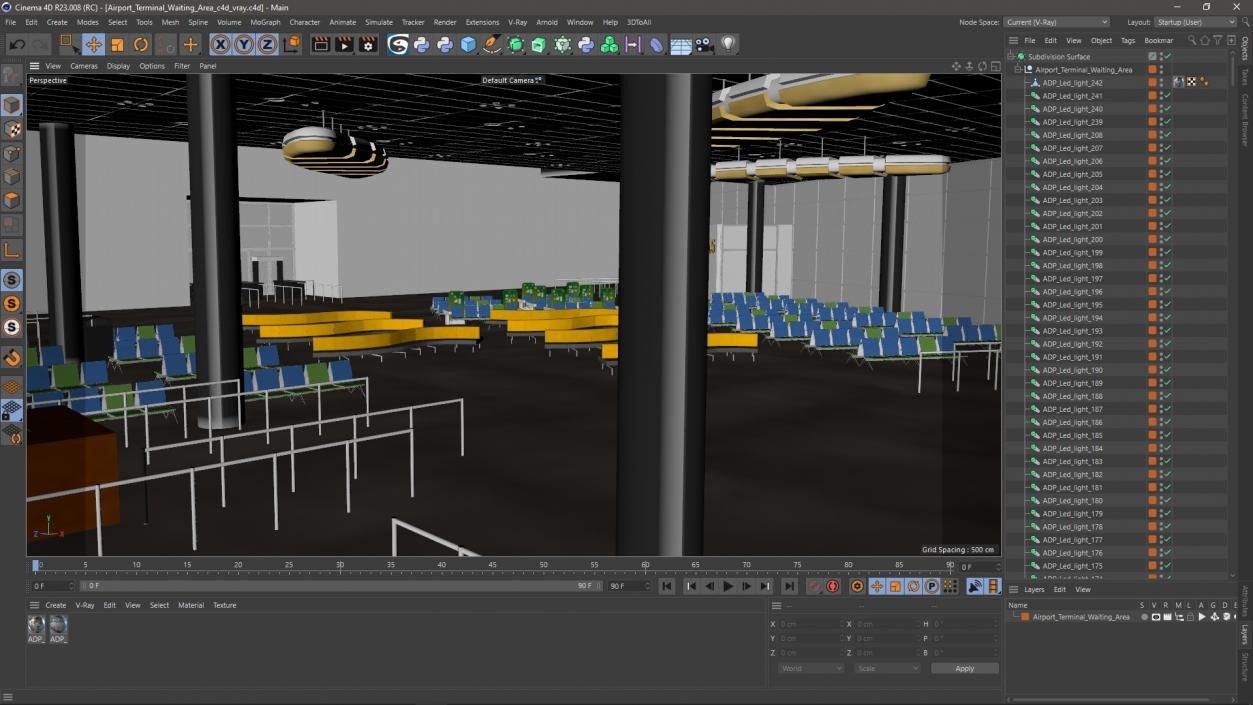 Airport Terminal Waiting Area 3D model