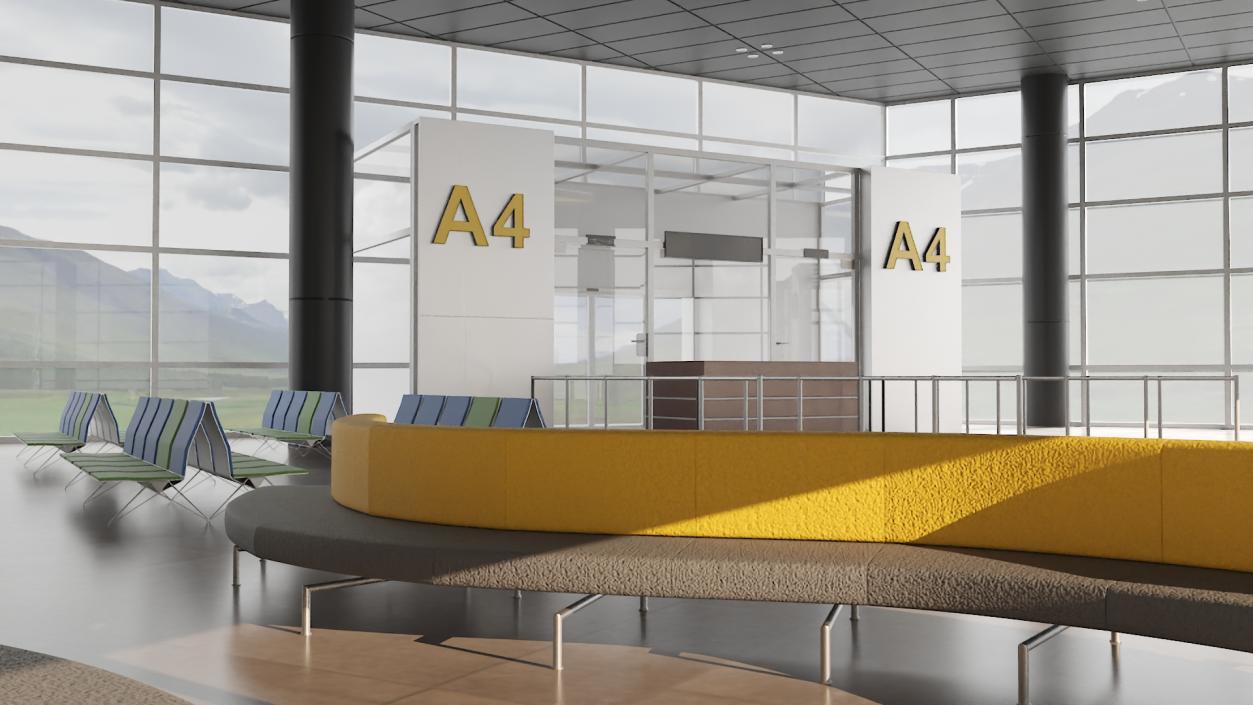 Airport Terminal Waiting Area 3D model