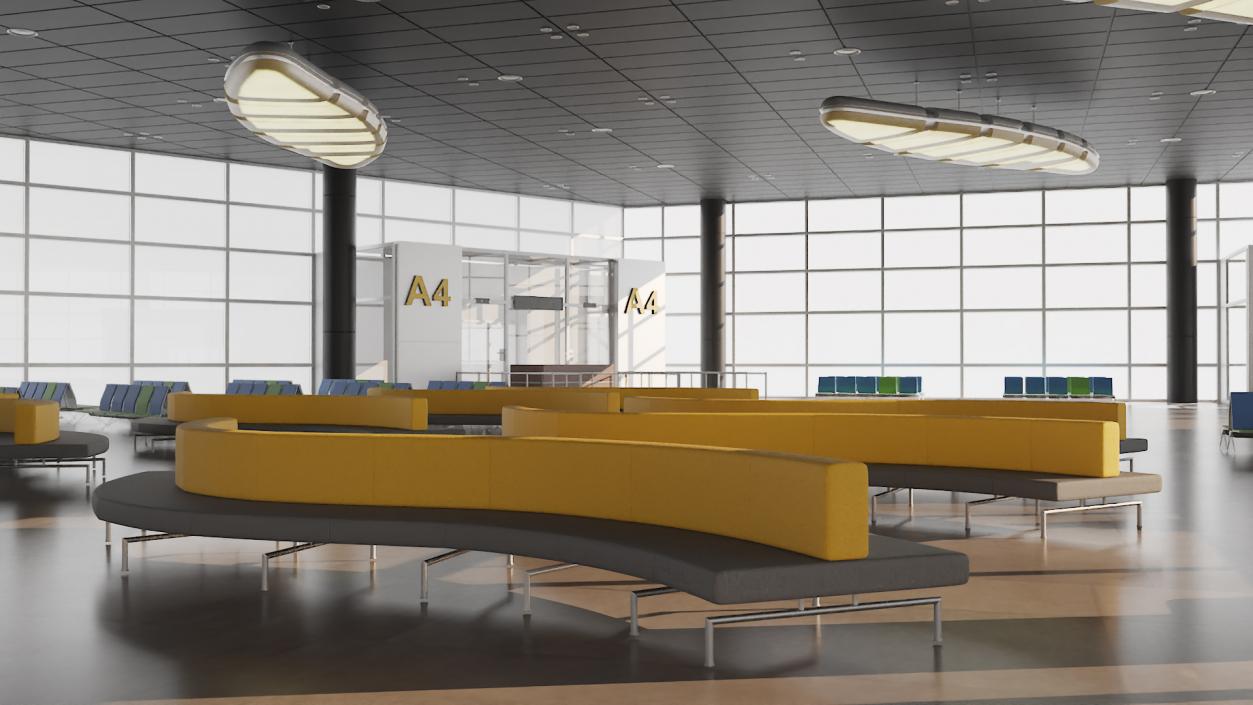 Airport Terminal Waiting Area 3D model