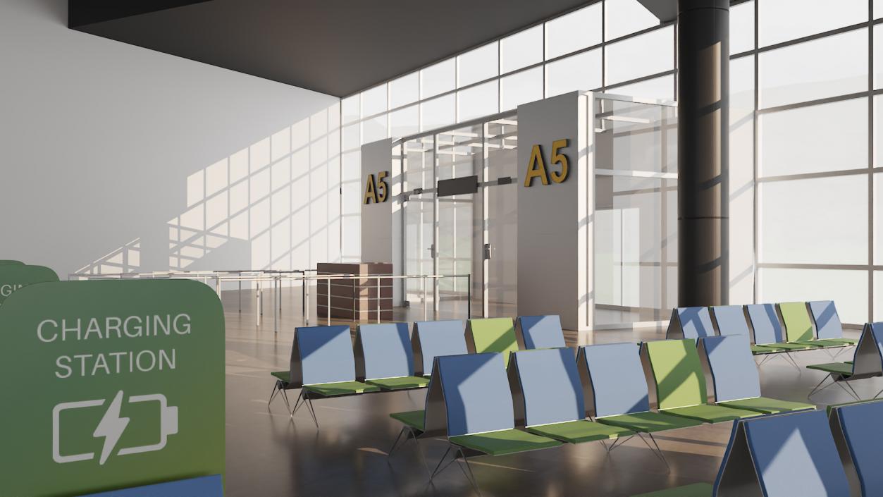 Airport Terminal Waiting Area 3D model