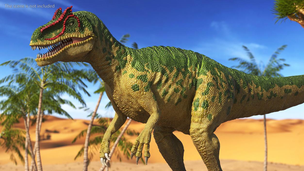 3D model Allosaurus Green Coloring