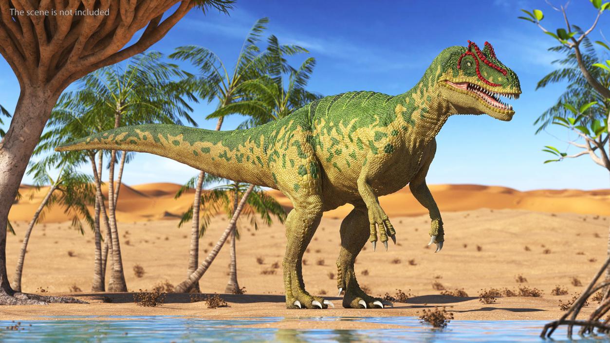 3D model Allosaurus Green Coloring