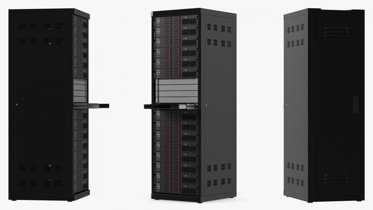 Server Rack Cabinet 3D model