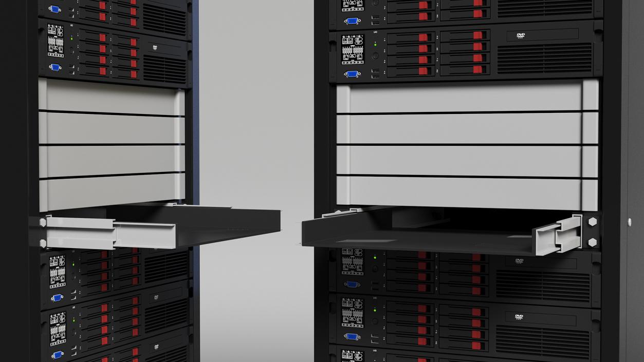 Server Rack Cabinet 3D model