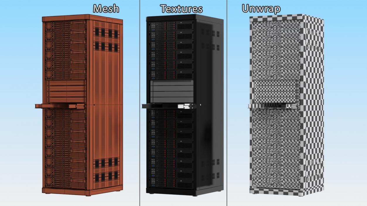 Server Rack Cabinet 3D model