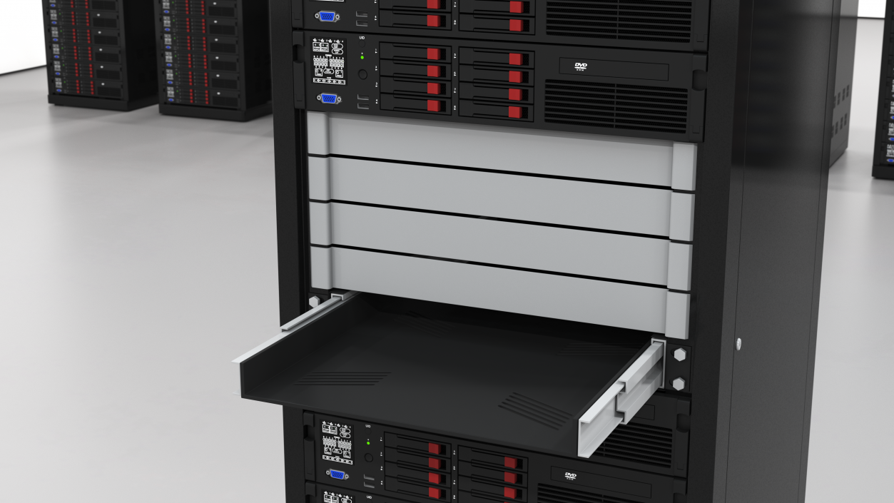 Server Rack Cabinet 3D model