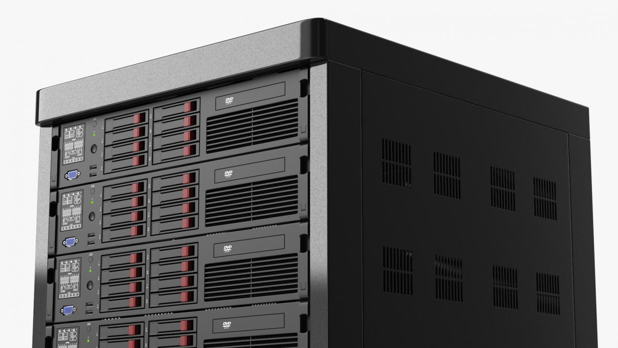 Server Rack Cabinet 3D model