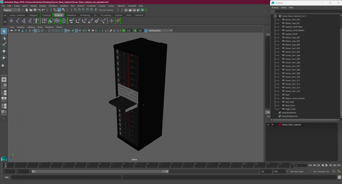 Server Rack Cabinet 3D model