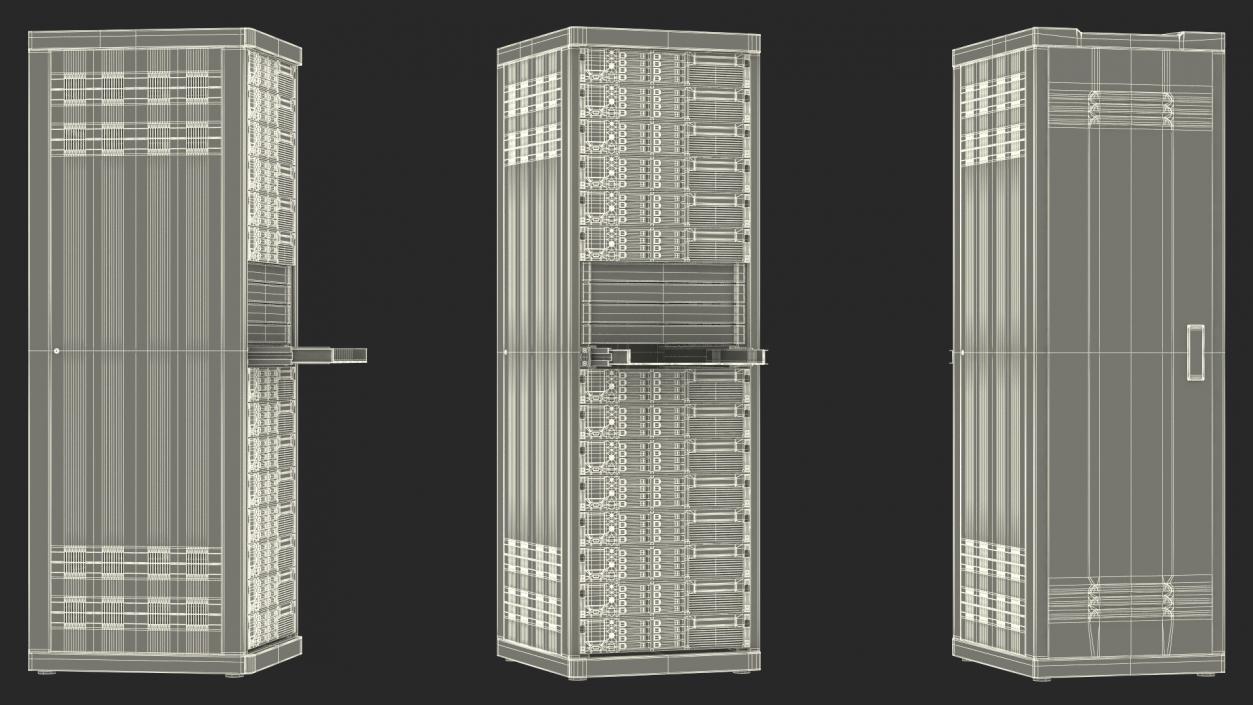 Server Rack Cabinet 3D model