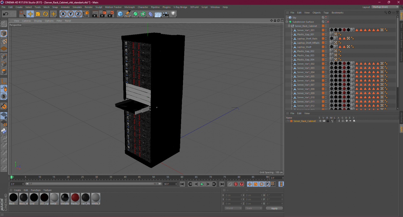 Server Rack Cabinet 3D model