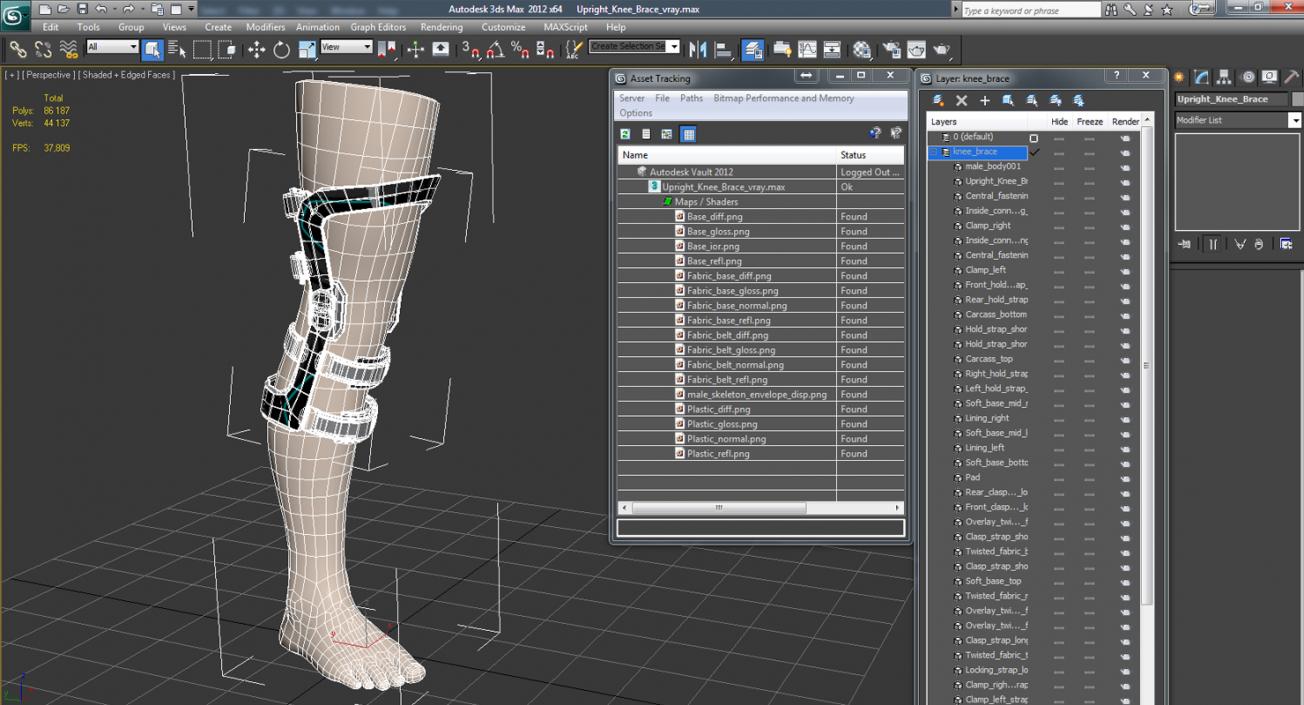 3D Upright Knee Brace model