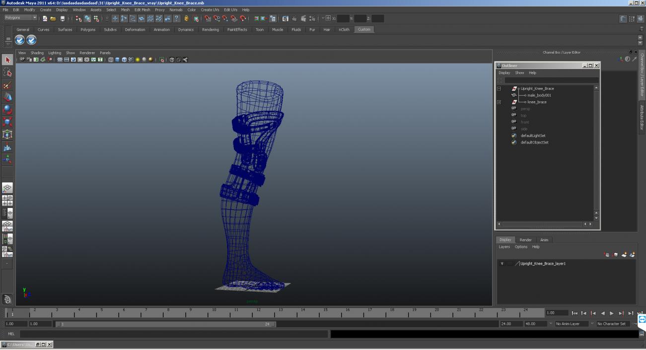 3D Upright Knee Brace model