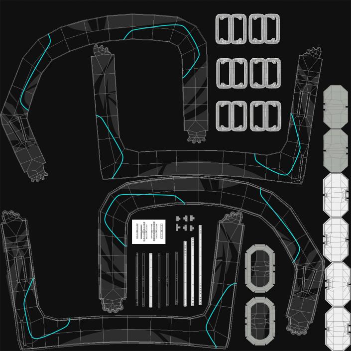 3D Upright Knee Brace model