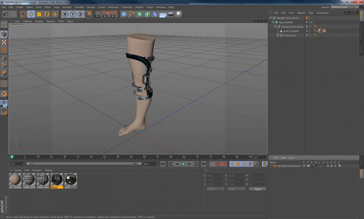 3D Upright Knee Brace model