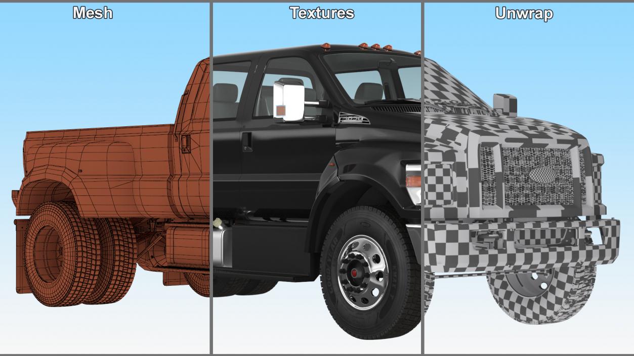 3D model Ford F-650 Supertrack Pickup Rigged