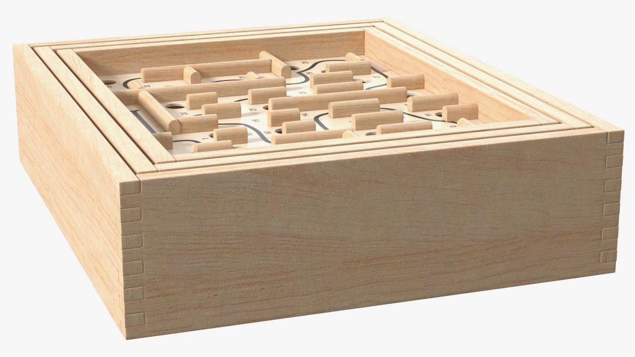 3D model Wooden Maze Game with Steel Marbles