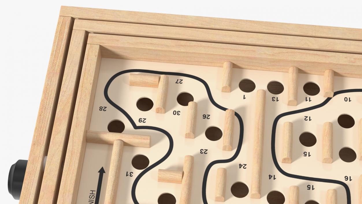 3D model Wooden Maze Game with Steel Marbles