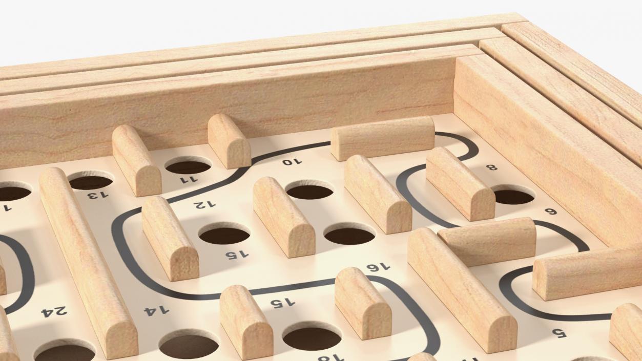 3D model Wooden Maze Game with Steel Marbles