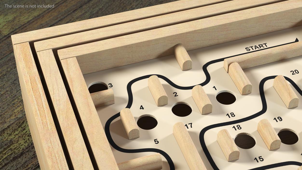 3D model Wooden Maze Game with Steel Marbles