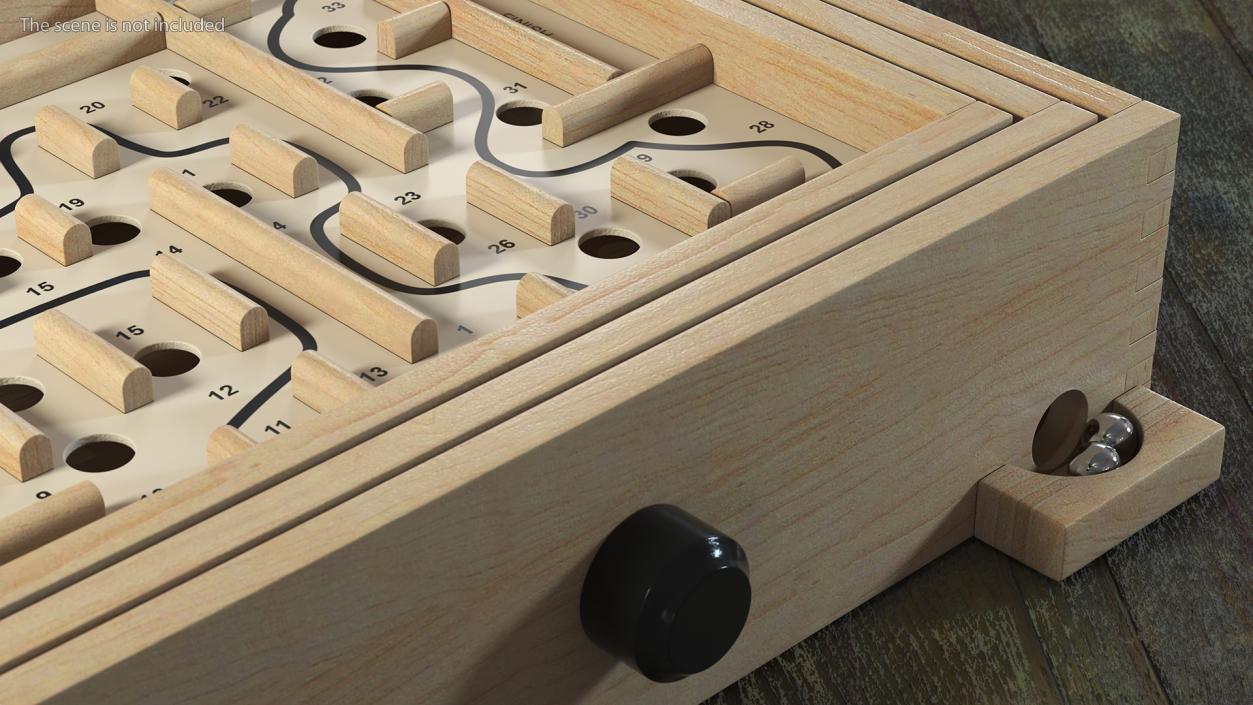 3D model Wooden Maze Game with Steel Marbles