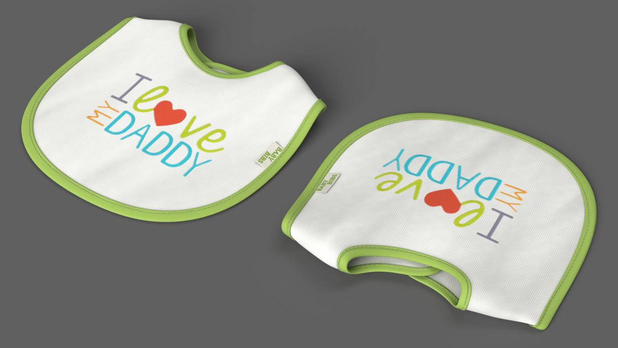 I Love My Daddy Baby Bib 3D model