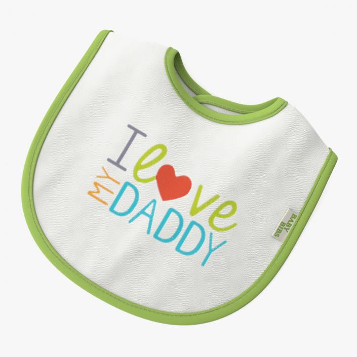 I Love My Daddy Baby Bib 3D model