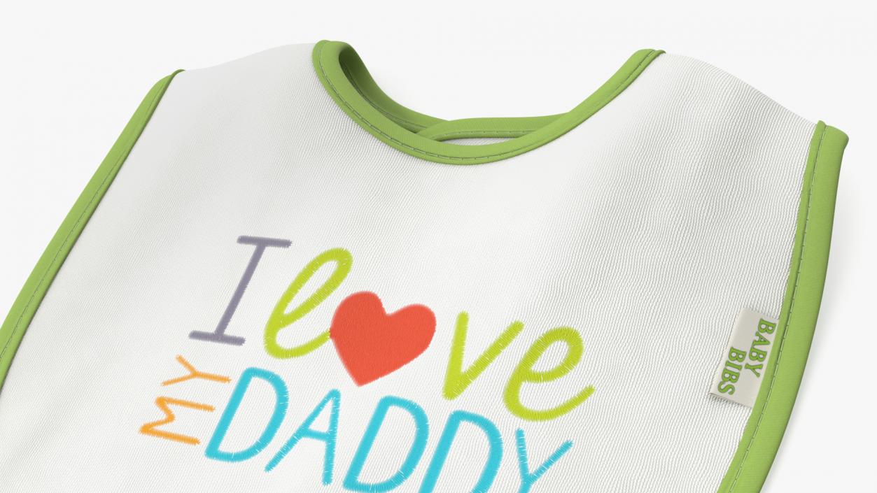 I Love My Daddy Baby Bib 3D model