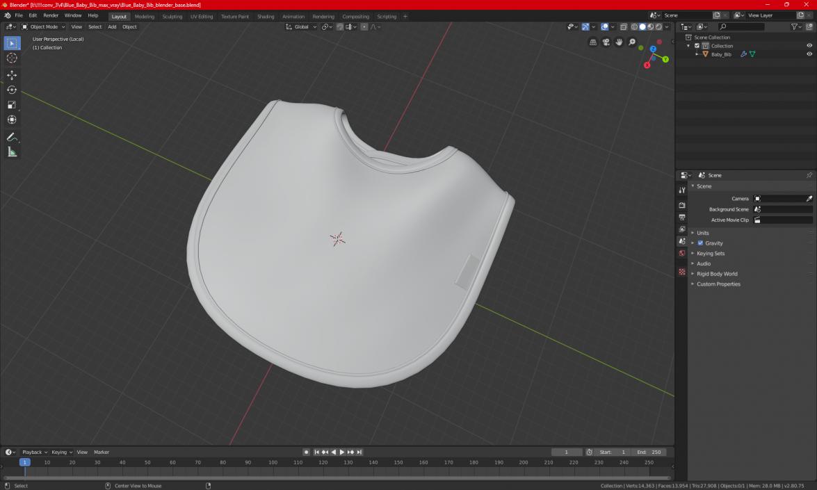 I Love My Daddy Baby Bib 3D model