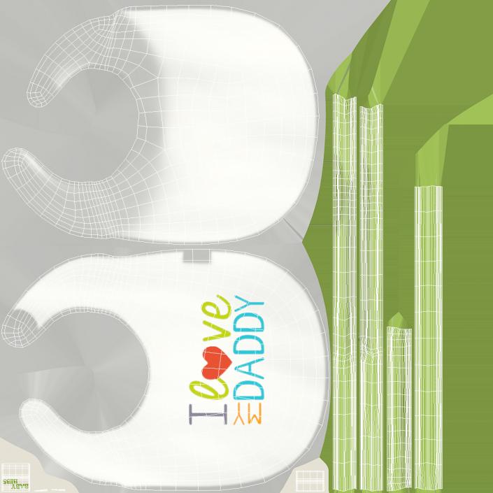 I Love My Daddy Baby Bib 3D model