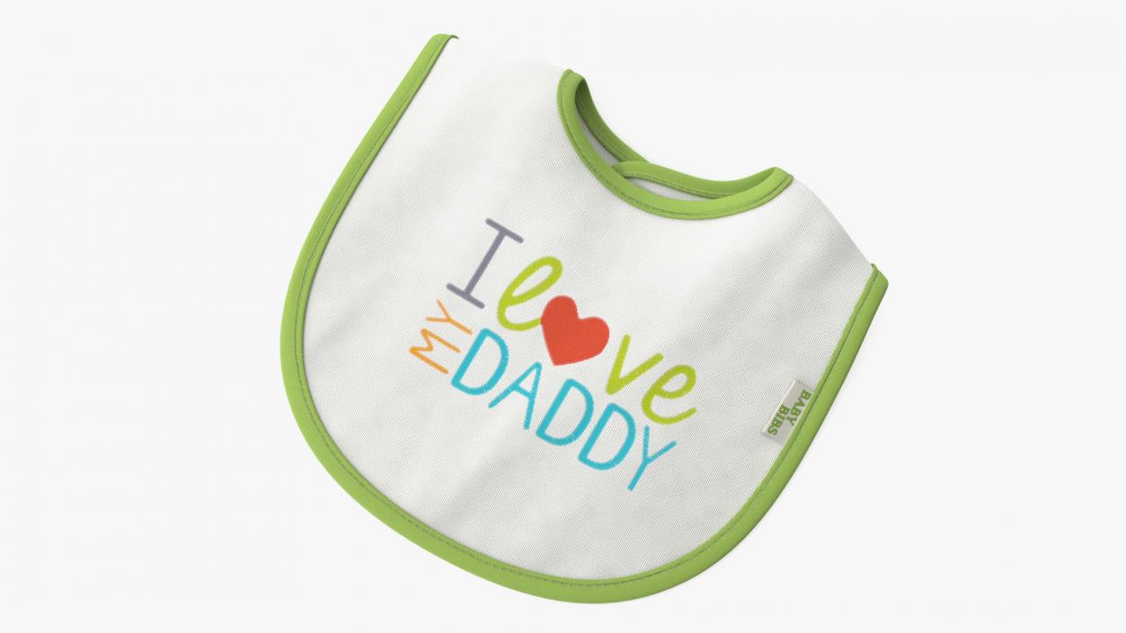 I Love My Daddy Baby Bib 3D model