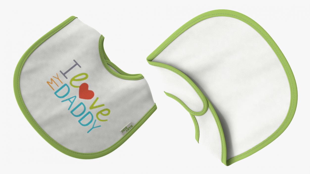 I Love My Daddy Baby Bib 3D model