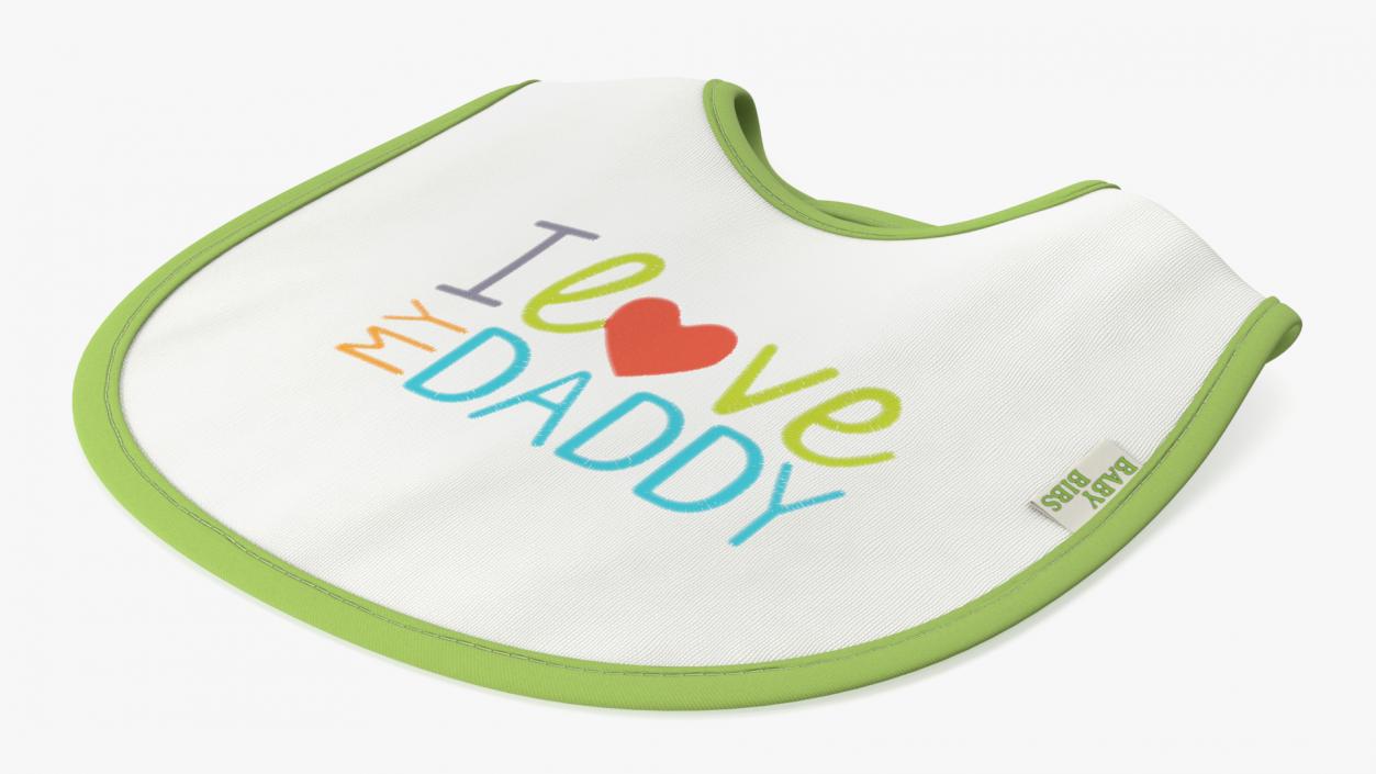 I Love My Daddy Baby Bib 3D model