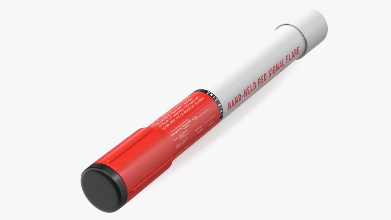 3D Hand Held Marine Red Signal Flare model