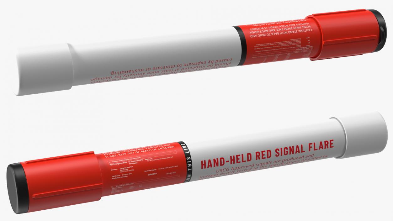 3D Hand Held Marine Red Signal Flare model