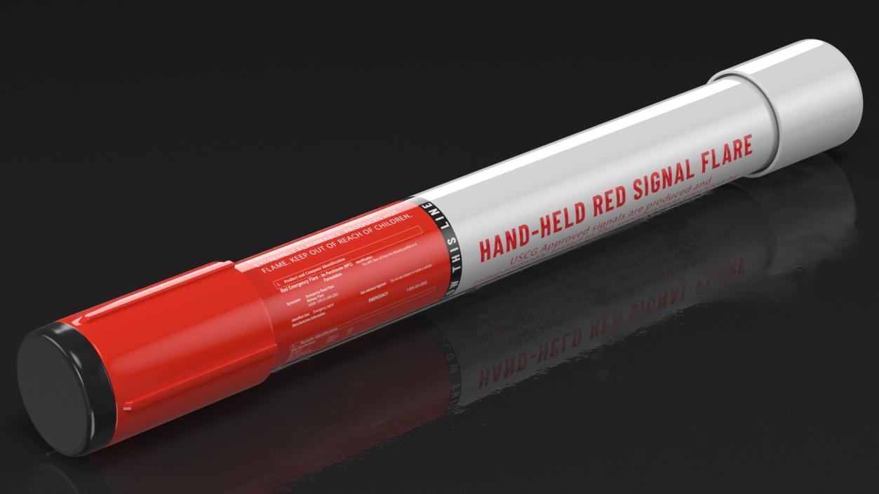 3D Hand Held Marine Red Signal Flare model